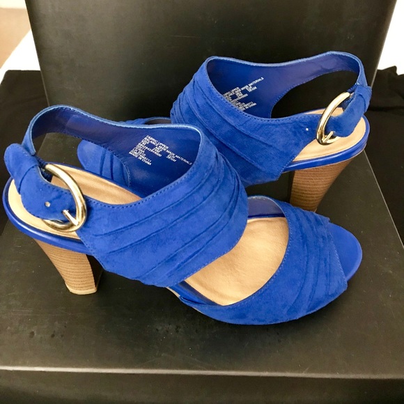 attention Shoes - Attention,Cobalt blue sandals.